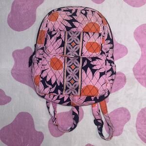 Vera Bradley pink navy and orange floral backpack